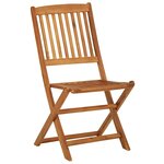 vidaXL Mobilier à dîner de jardin pliable 3 Pièces Bois d'acacia solide