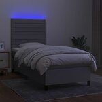 vidaXL Sommier à lattes de lit et matelas et LED Gris clair 100x200 cm