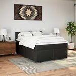 vidaXL Sommier à lattes de lit avec matelas Noir 140x200 cm Similicuir
