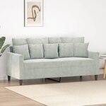 vidaXL Canapé à 2 places Gris clair 140 cm Velours