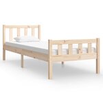 vidaXL Cadre de lit bois massif 75x190 cm petit simple
