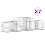 vidaXL Paniers à gabions arqués 7 Pièces 200x50x40/60 cm fer galvanisé