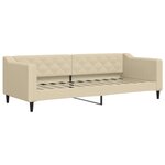vidaXL Lit de jour avec gigogne et matelas crème 80x200 cm tissu