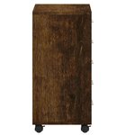 vidaXL Armoire à tiroirs avec roulettes Chêne fumé Bois d'ingénierie
