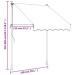 vidaXL Auvent rétractable anthracite 150x150 m tissu et acier