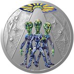 Pièce de monnaie en Argent 1 Dollar g 31.1 (1 oz) Millésime 2024 Milky Way EXTRATERRESTRIAL LIFE