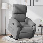 vidaXL Fauteuil inclinable électrique gris foncé tissu microfibre