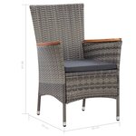 vidaXL Salon de jardin 5 Pièces avec coussins Résine tressée Gris