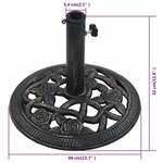 vidaXL Socle de parasol Noir et bronze 9 kg 40 cm Fonte