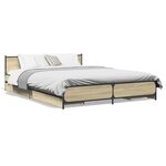 vidaXL Cadre de lit et tiroirs chêne sonoma 120x200 cm bois ingénierie