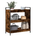 vidaXL Chariot de cuisine chêne fumé 70x30x82 cm bois d'ingénierie