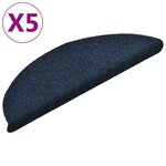 vidaXL Tapis autoadhésifs 5 Pièces Bleu marine 56x17x3 cm Aiguilleté