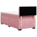 vidaXL Sommier à lattes de lit avec matelas Rose 90x200 cm Velours