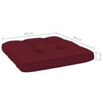 vidaXL Coussins de palette lot de 2 rouge bordeaux tissu