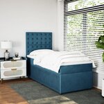 vidaXL Sommier à lattes de lit avec matelas bleu 80x200 cm velours