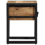 Table d'appoint vidaXL avec tiroir Noir 30x30x40 cm Bois de manguier massif