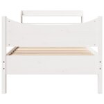 vidaXL Cadre de lit avec tête de lit blanc 90x200cm bois de pin massif