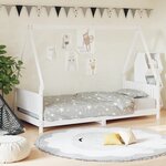 vidaXL Cadre de lit pour enfants blanc 90x190 cm bois de pin massif