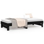 vidaXL Lit coulissant Noir 2x(100x200) cm Bois de pin massif