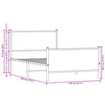 vidaXL Cadre de lit en métal sans matelas chêne sonoma 100x190 cm