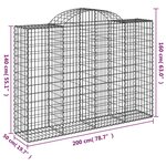 vidaXL Paniers à gabions arqués 25 Pièces 200x50x140/160 cm Fer galvanisé