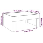 vidaXL Table basse avec LED infini blanc 70x50x30 cm