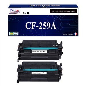 T3AZUR -2x Toners compatibles avec HP CF259A (59A) pour HP LaserJet Enterprise M406dn M430f MFP M304a