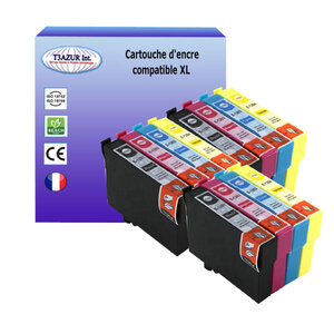 12 Cartouches Compatibles pour Epson Stylus S22, SX125, SX130, SX23, SX235, SX235W, SX420W remplace Epson T1281 T1282 T1283 T1284 - T3AZUR