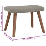 vidaXL Chaise à bascule avec repose-pied Gris clair Velours