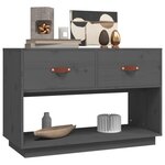 vidaXL Meuble TV Gris 90x40x60 cm Bois de pin massif
