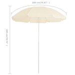 vidaXL Parasol d'extérieur avec mât en acier Sable 180 cm