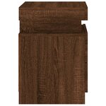 vidaXL Tables de chevet et lumières LED 2 Pièces chêne marron 35x39x55 cm