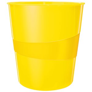 Corbeille à papier WOW, en plastique, 15 litres, Jaune