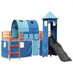 vidaXL Lit mezzanine enfants avec tour bleu 90x190 cm bois pin massif