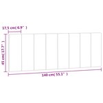 vidaXL Coussin de tête de lit noir 140 cm velours