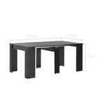 vidaXL Table à dîner extensible Noir brillant 175x90x75 cm