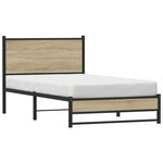 vidaXL Cadre de lit en métal sans matelas chêne sonoma 100x200 cm