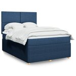 vidaXL Sommier à lattes de lit avec matelas Bleu 140x200 cm Tissu