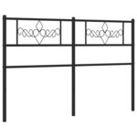vidaXL Tête de lit métal noir 120 cm