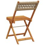 vidaXL Chaises de jardin pliantes lot de 4 beige rotin et bois massif