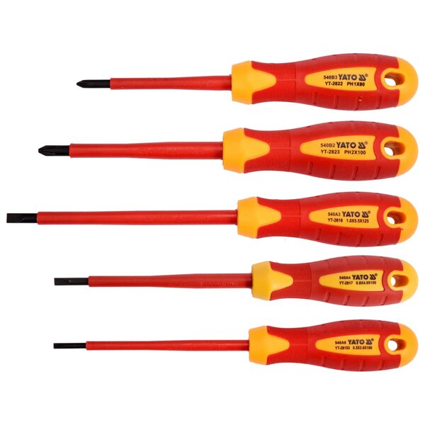 YATO Ensemble de tournevis isolés 5 Pièces 1000 V