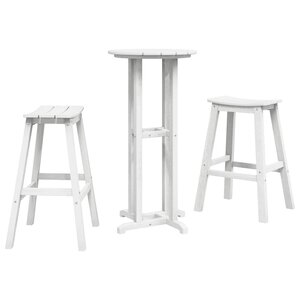 vidaXL Ensemble de bar de jardin 3 Pièces Blanc HDPE