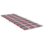 vidaXL Coussin de chaise longue à carreaux rouge 186x58x3 cm