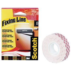 Ruban de mousse enduit d'adhésif double-face blanc 19 mm x 1,5 m (rouleau 1.5 mètres)