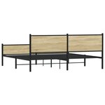 vidaXL Cadre de lit en métal sans matelas chêne sonoma 193x203 cm