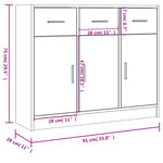 vidaXL Buffet chêne sonoma 91x28x75 cm bois d'ingénierie