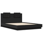 vidaXL Cadre de lit avec tête de lit noir 150x200 cm bois d'ingénierie