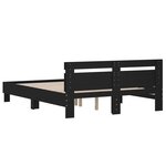 vidaXL Cadre de lit avec tête de lit noir 140x190 cm bois d'ingénierie