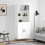 vidaXL Buffet haut Blanc 69 5x34x180 cm Bois d'ingénierie