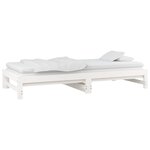 vidaXL Lit coulissant Blanc 2x(90x200) cm Bois de pin massif